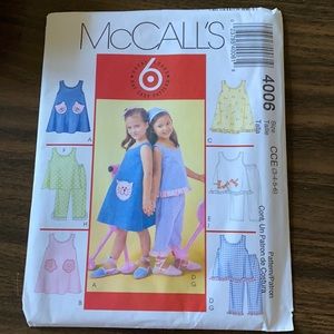New McCall’s Girls Pattern Size CCE(3-4-5-6)